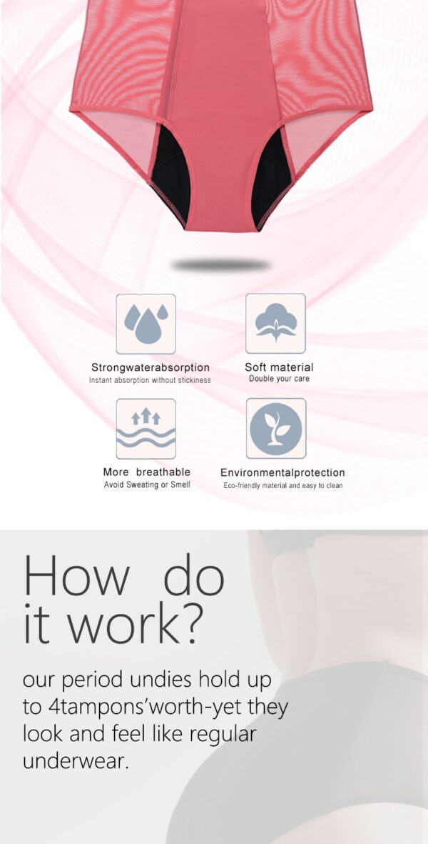 Panties Leakproof Underwear Women Period Mesh Breathable 4 layers - Image 4