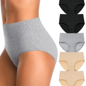 High Waisted Postpartum Underwear Womens Cotton Panties 4pcs/pack
