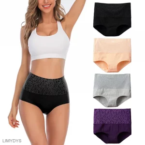 Leakproof Cotton Underwear Women High Waist - Set of 4