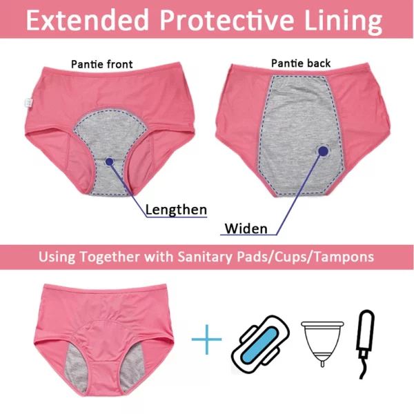 5pcs/Set Leak Proof Menstrual Panties Plus Size - Image 4