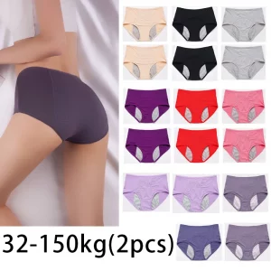 2pcs Women's Menstrual Panties, Girl and Ladies - Sizes: M-8XL