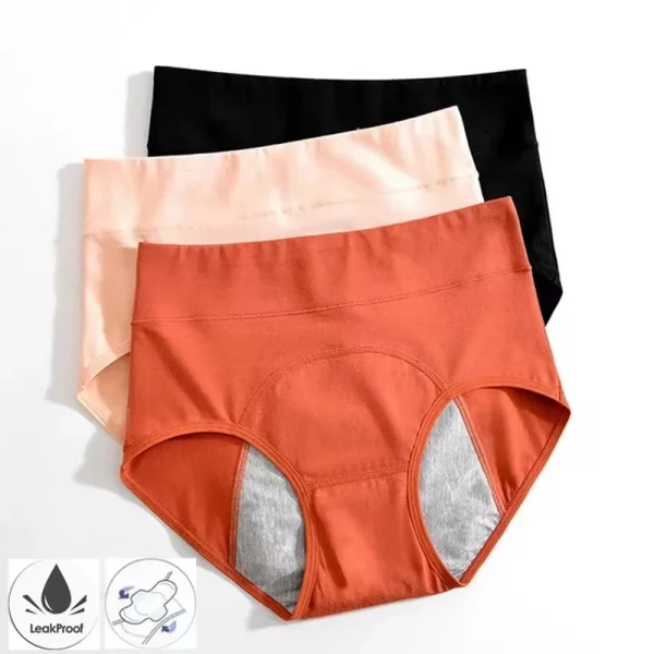 Panties for Menstruation Cotton High Waist