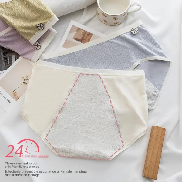 Panties for Menstruation Cotton Panties Mid Waist - Image 3