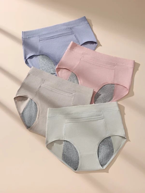 4pcs High-waisted ladies physiological Menstrual underwear - Image 2