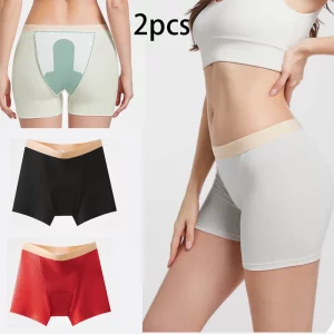2pcs Women's Safety Pants Physiological Underwear High Waist