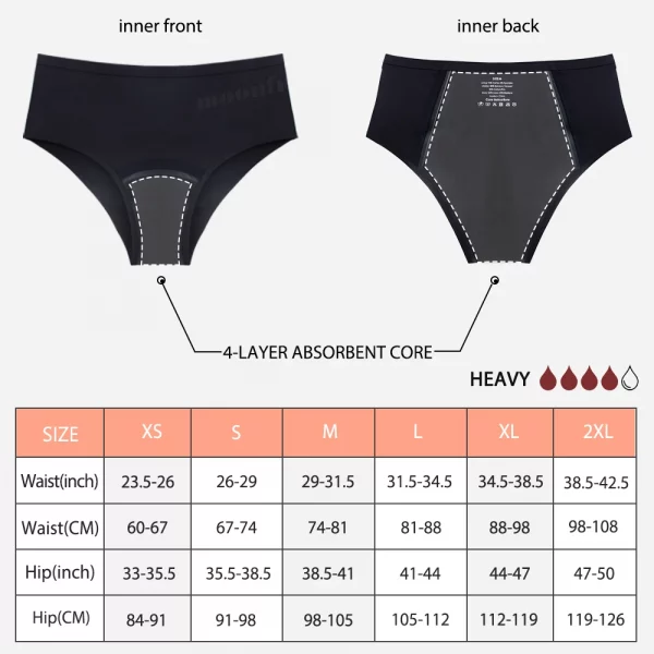 Menstrual Panties Women High Waist Seamless Menstrual Briefs - Image 6
