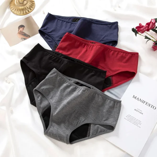 3pcs Menstrual Panties for Women Leak Proof Briefs Cotton